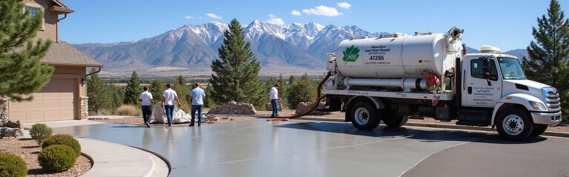Colorado Springs Leveling team at work leveling a residential driveway