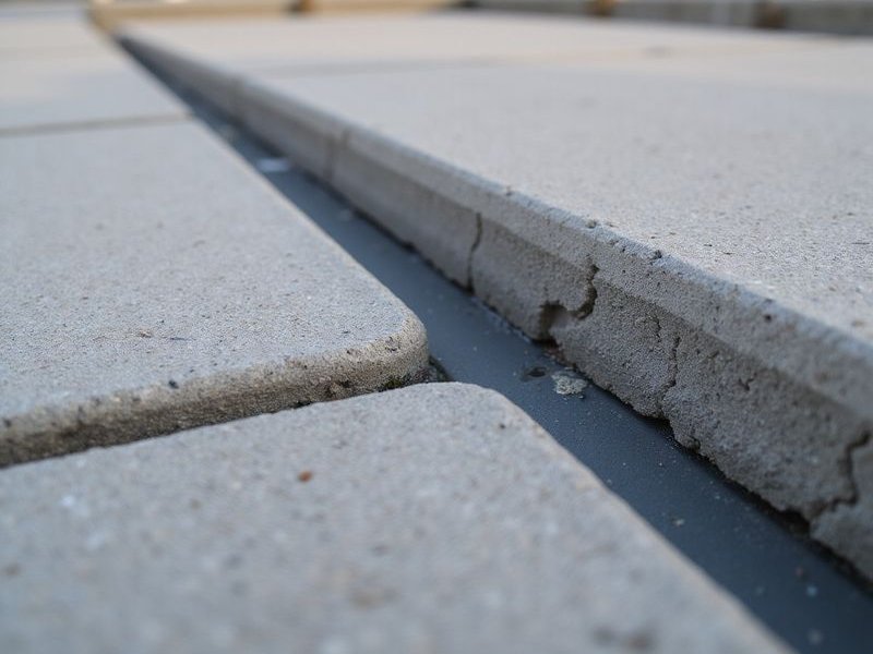 Close-up of clean sealed concrete joints showing the professional finish and watertight barrier created by proper caulking