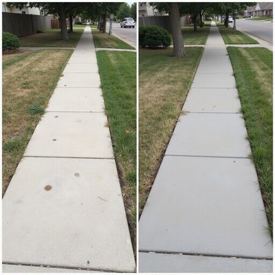 Before and after concrete leveling comparison